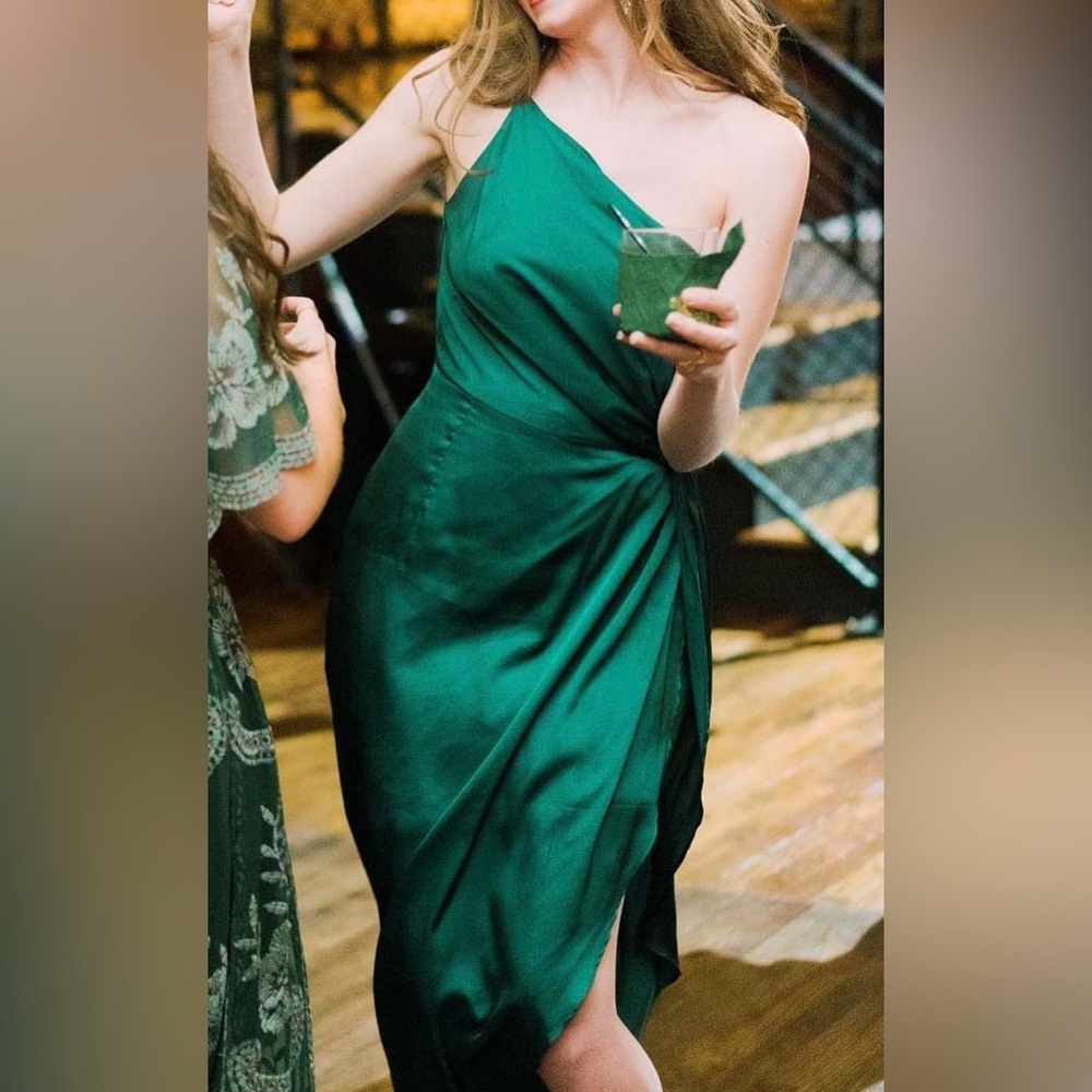 OPT Emerald Green One Shoulder Dress Party Reception